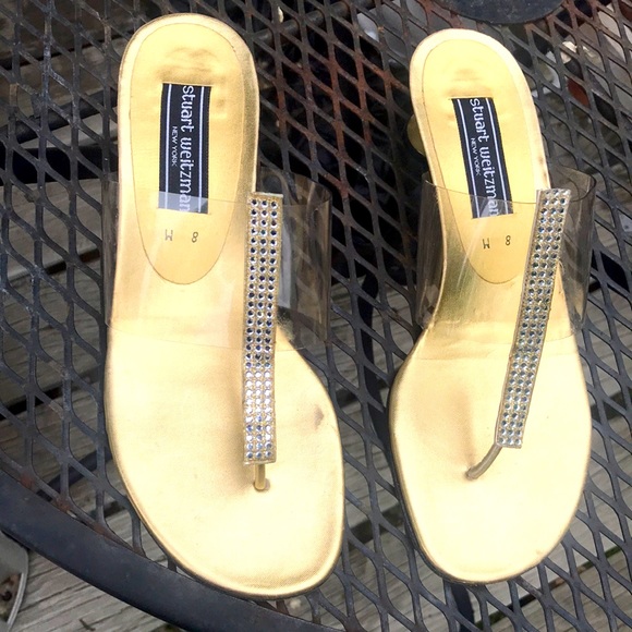 Stuart Weitzman Shoes - Stuart Weitzman hyatt gold satina sandals …